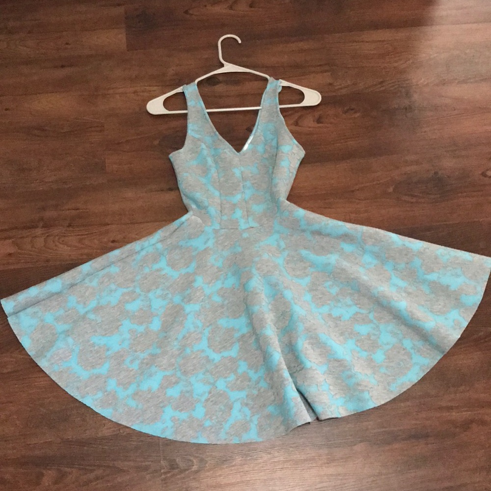 Short blue and gray soprano dress